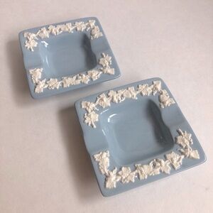 Pair of 2 Wedgewood Queensware Ashtray - Barlaston of Etruria - 50’s-60’s ✨ Blue